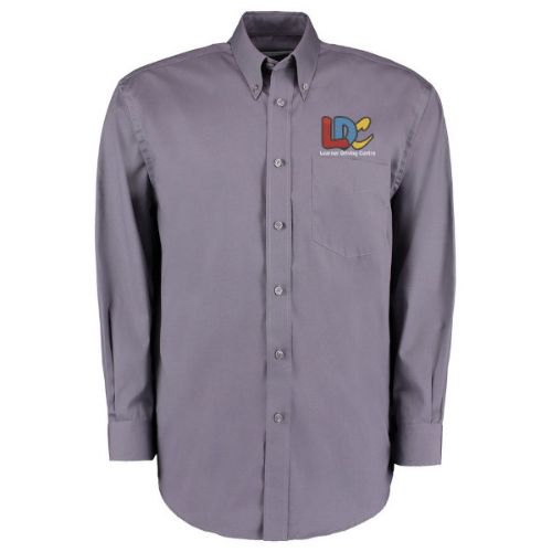 LDC Kustom Kit Corporate Oxford Shirt Long-Sleeved (Classic Fit) Charcoal